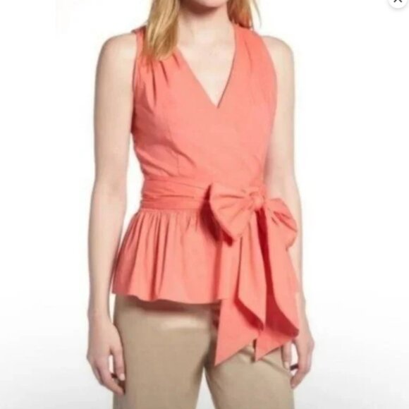 NWT 1901 Peplum Wrap Top Size 4 - Picture 1 of 4